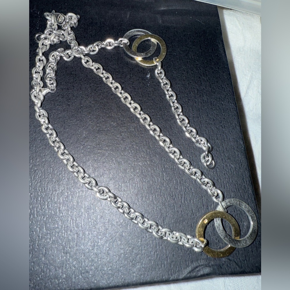Silver and Gold Interlocking Necklace and Bracelet